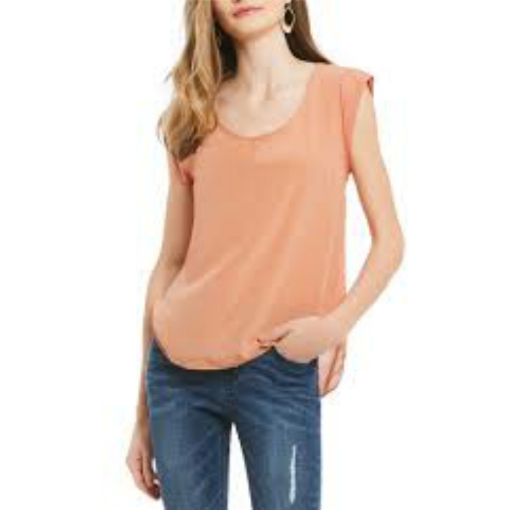 NWT a loves a clay silk fabric mix woven blouse - Picture 2 of 12